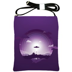 Ufo Illustration Style Minimalism Silhouette Shoulder Sling Bag