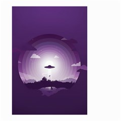 Ufo Illustration Style Minimalism Silhouette Small Garden Flag (Two Sides)