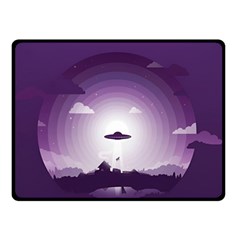 Ufo Illustration Style Minimalism Silhouette Two Sides Fleece Blanket (Small)