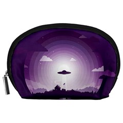 Ufo Illustration Style Minimalism Silhouette Accessory Pouch (Large)