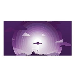 Ufo Illustration Style Minimalism Silhouette Satin Shawl 45  x 80 