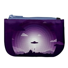 Ufo Illustration Style Minimalism Silhouette Large Coin Purse