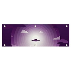 Ufo Illustration Style Minimalism Silhouette Banner and Sign 6  x 2 