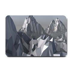 Gray Mountain Illustration Grey Mountain Digital Small Doormat by Cendanart