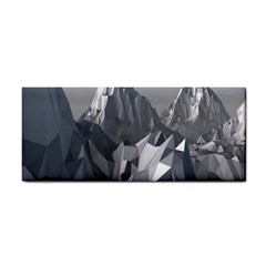 Gray Mountain Illustration Grey Mountain Digital Hand Towel by Cendanart