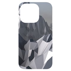 Gray Mountain Illustration Grey Mountain Digital Iphone 14 Pro Black Uv Print Case