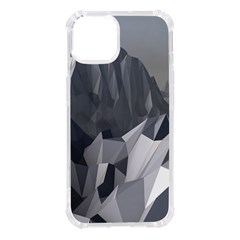 Gray Mountain Illustration Grey Mountain Digital Iphone 14 Tpu Uv Print Case by Cendanart