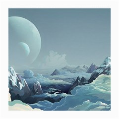 Mountain Covered Snow Mountains Clouds Fantasy Art Medium Glasses Cloth