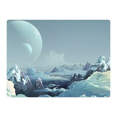 Mountain Covered Snow Mountains Clouds Fantasy Art Two Sides Premium Plush Fleece Blanket (mini)