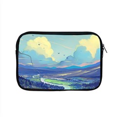 Mountains And Trees Illustration Painting Clouds Sky Landscape Apple Macbook Pro 15  Zipper Case