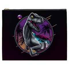 Style Dinosaur  80s Synth Retrowave Cosmetic Bag (xxxl) by Cendanart