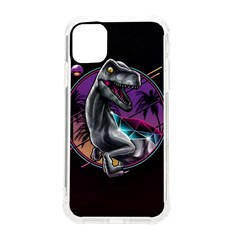 Style Dinosaur  80s Synth Retrowave Iphone 11 Tpu Uv Print Case by Cendanart