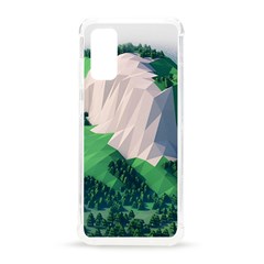 Green And White Polygonal Mountain Samsung Galaxy S20 6 2 Inch Tpu Uv Case by Cendanart