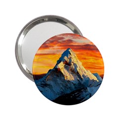 Snow Capped Mountain Himalayas Clouds Landscape Nature 2 25  Handbag Mirrors by Cendanart