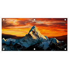 Snow Capped Mountain Himalayas Clouds Landscape Nature Banner And Sign 4  X 2  by Cendanart