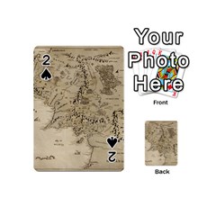 Retro Vintage Gray Map Middle Earth Playing Cards 54 Designs (mini)