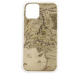 Retro Vintage Gray Map Middle Earth Iphone 12 Pro Max Tpu Uv Print Case by Cendanart