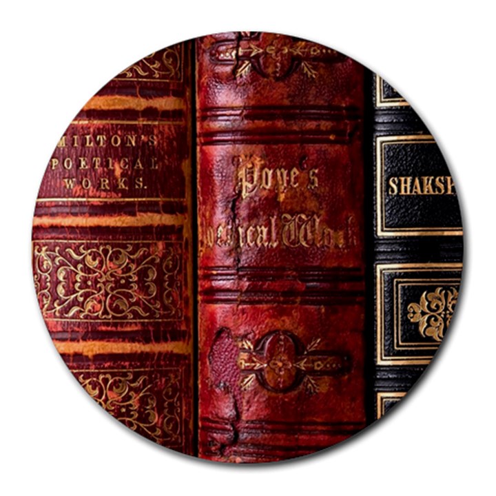 Books Old Round Mousepad