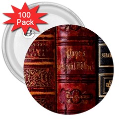 Books Old 3  Buttons (100 pack) 