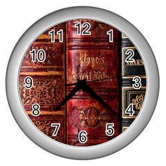 Books Old Wall Clock (Silver)