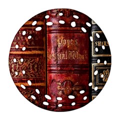 Books Old Round Filigree Ornament (Two Sides)