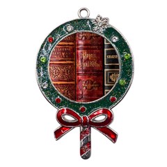 Books Old Metal X Mas Lollipop with Crystal Ornament
