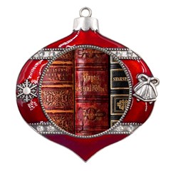 Books Old Metal Snowflake And Bell Red Ornament