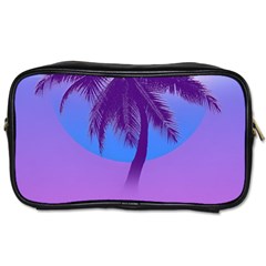 Palm Tree Vaporwave Synthwave Retro Style Toiletries Bag (one Side) by Cendanart