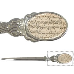 Close Up Photo Of Black Text Old Handwriting Leave Old Script Letter Opener by Cendanart