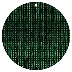 Green Matrix Code Illustration Digital Art Portrait Display Uv Print Acrylic Ornament Round by Cendanart