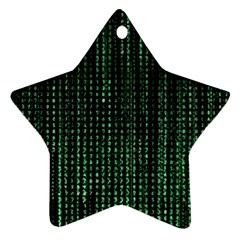 Green Matrix Code Illustration Digital Art Portrait Display Star Ornament (two Sides)