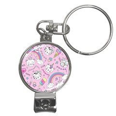 Beautiful Cute Animals Pattern Pink Nail Clippers Key Chain