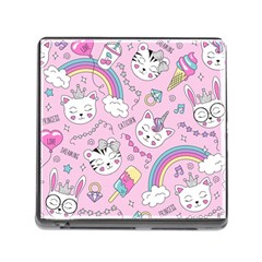 Beautiful Cute Animals Pattern Pink Memory Card Reader (square 5 Slot) by Grandong