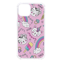 Beautiful Cute Animals Pattern Pink Iphone 13 Tpu Uv Print Case by Grandong