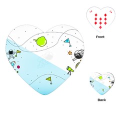 Astronaut Spaceship Playing Cards Single Design (heart)