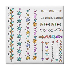 Doodles Border Letter Ornament Face Towel by Bedest