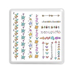 Doodles Border Letter Ornament Memory Card Reader (square) by Bedest