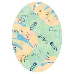 Background School Doodles Graphic UV Print Acrylic Ornament Oval