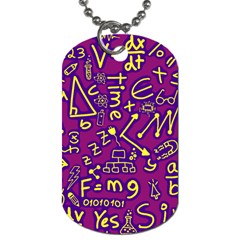 Background Doodles Math Dog Tag (two Sides)