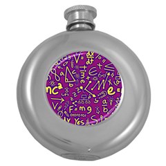 Background Doodles Math Round Hip Flask (5 Oz) by Bedest