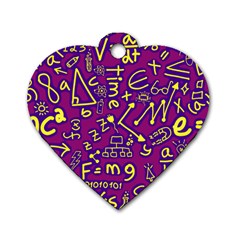 Background Doodles Math Dog Tag Heart (one Side)