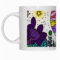 Rainbow Fun Cute Minimal Doodles White Mug by Bedest