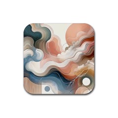 Abstract Pastel Waves Organic Rubber Coaster (square) by Grandong