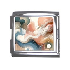 Abstract Pastel Waves Organic Mega Link Italian Charm (18mm)