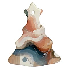 Abstract Pastel Waves Organic Christmas Tree Ornament (two Sides) by Grandong