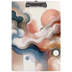 Abstract Pastel Waves Organic A4 Acrylic Clipboard by Grandong