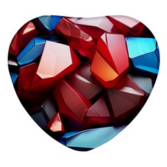 Jewelry Gemstones Heart Glass Fridge Magnet (4 Pack) by Grandong