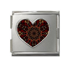 Kaleidoscope Multicoloured Mega Link Heart Italian Charm (18mm) by Grandong