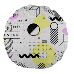 Graphic Design Geometric Background Large 18  Premium Round Cushions