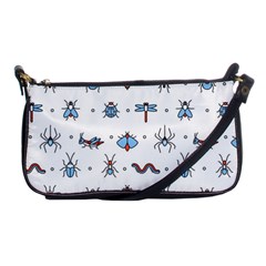 Insects Icons Square Seamless Pattern Shoulder Clutch Bag